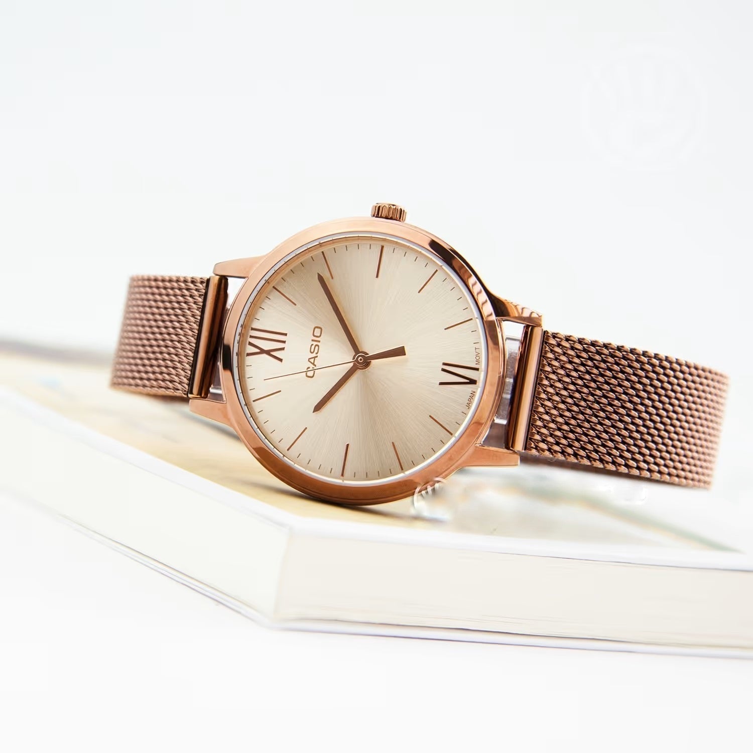 WW2796 Casio Standard Ladies Mesh Chain Watch LTP-E157MR-9ADF