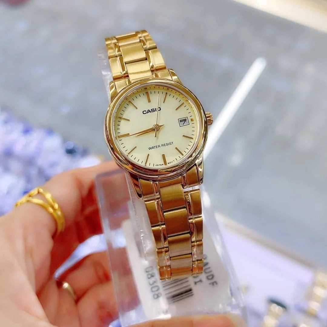 WW2836 Casio Standard Date Ladies Chain Watch LTP-V002G-9AUDF