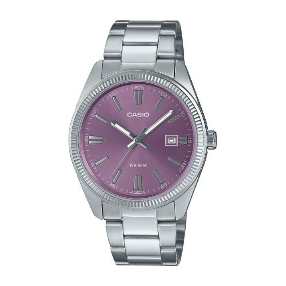 WW1071 Casio Enticer Date Silver Chain Watch MTP-1302PD-6AVEF