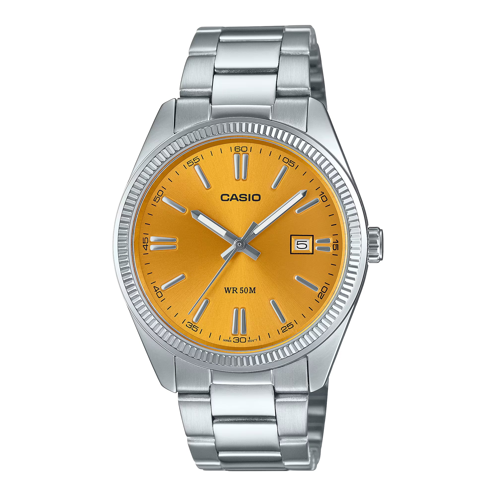 WW1072 Casio Enticer Date Silver Chain Watch MTP-1302PD-9AVEF