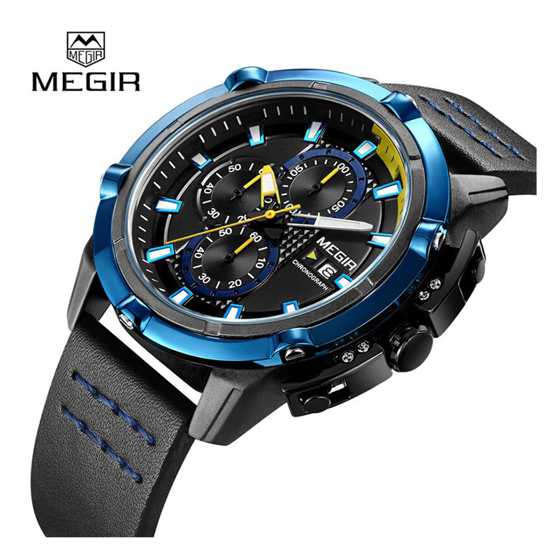 WW0479 Original Megir Chronograph Leather Belt Watch at Best Price
