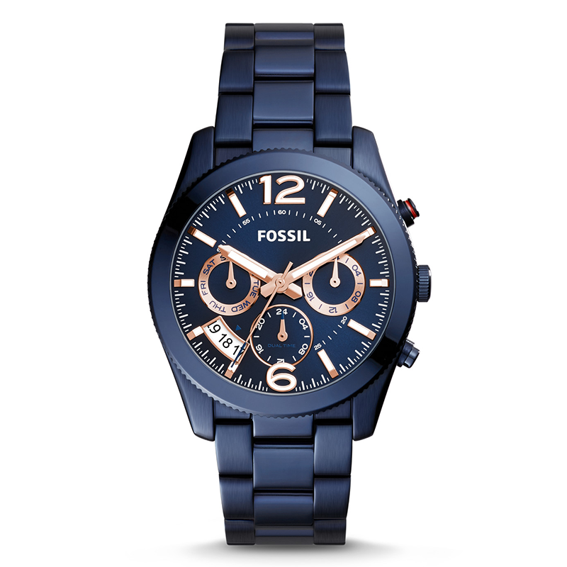 Fossil blue chain watch clearance