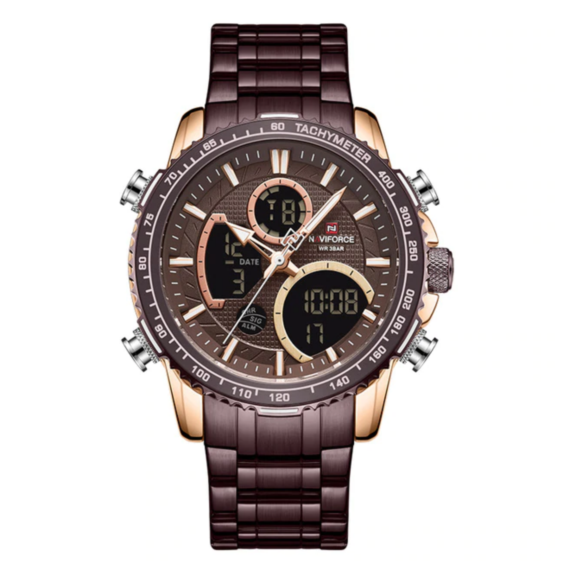 WW1208 Original Naviforce Multifunction Dual Time Chain Watch NF9182M at Best Price in Bangladesh STYLEBUD.COM