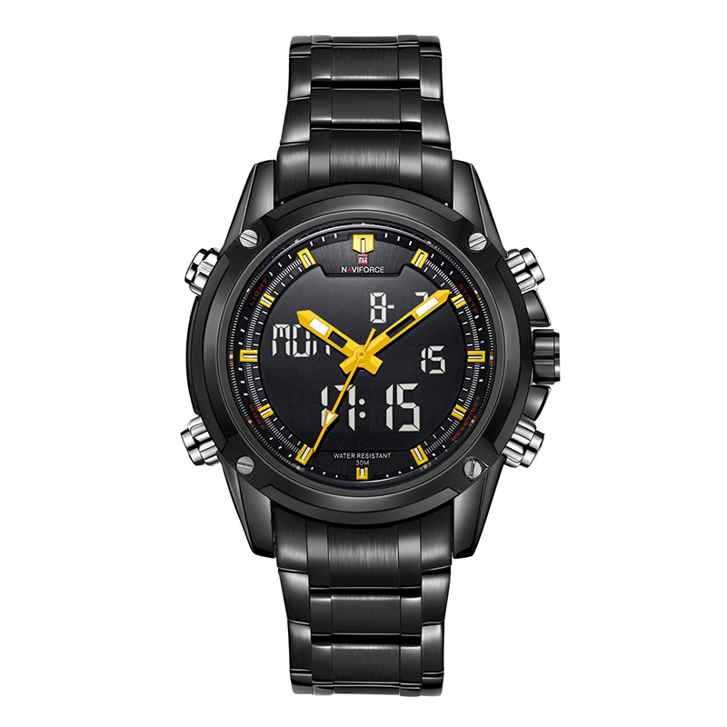 Naviforce Dual Time Black Chain Watch NF9050M in Bangladesh STYLEBUD.COM