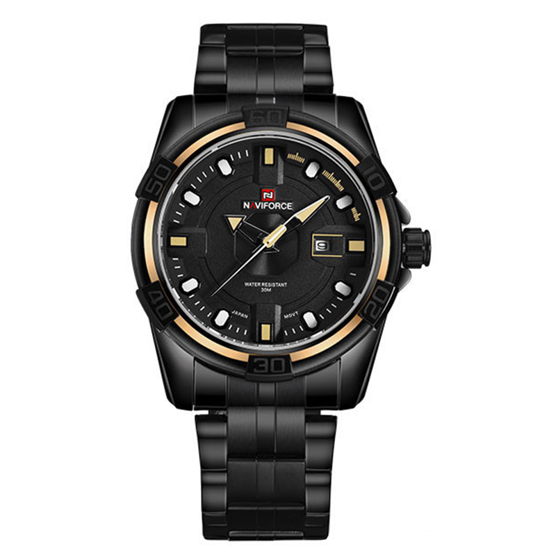 Naviforce black chain watch shop