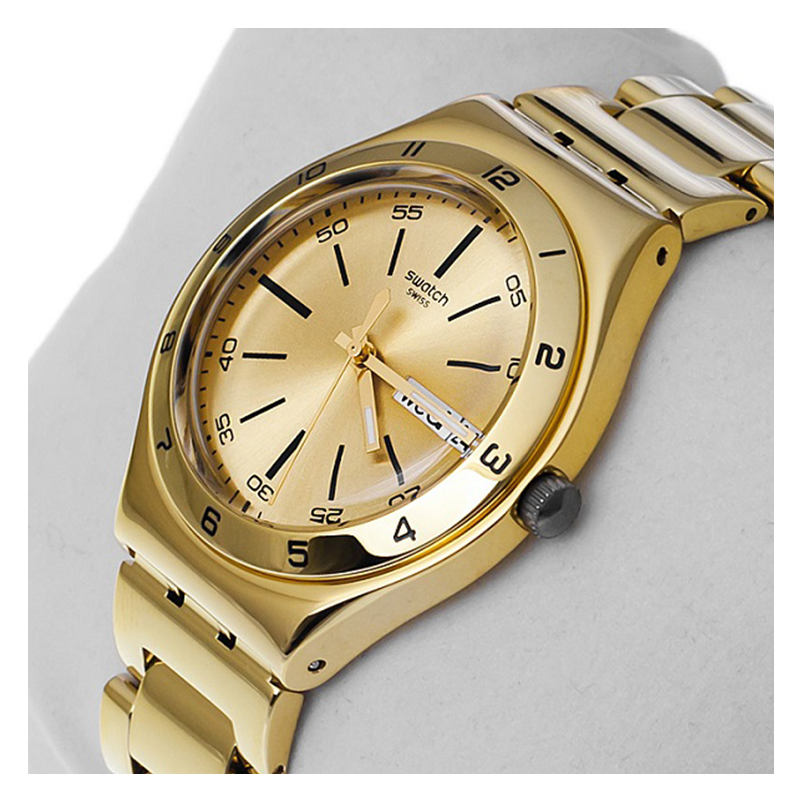 WW0385 Swatch Yellow Medal Day Date Chain Watch YGG706G