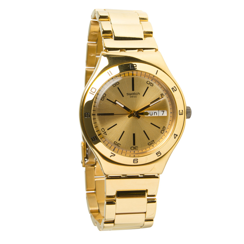 WW0385 Swatch Yellow Medal Day Date Chain Watch YGG706G