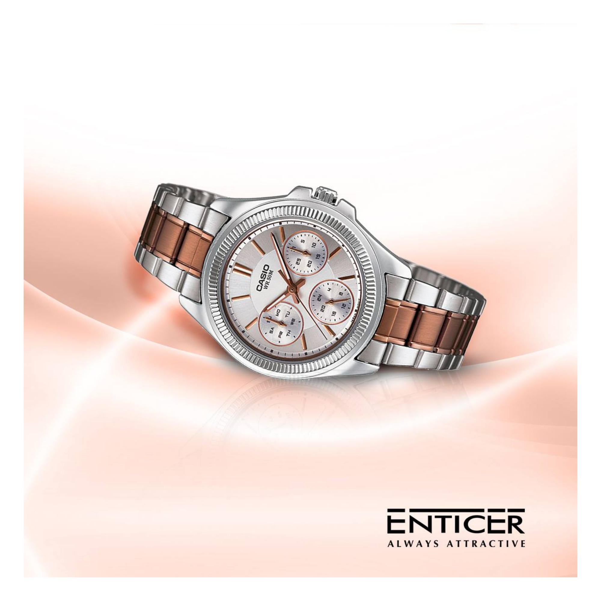 WW1280 Casio Enticer Multifunction Ladies Chain Watch LTP-2088RG-7AVDF