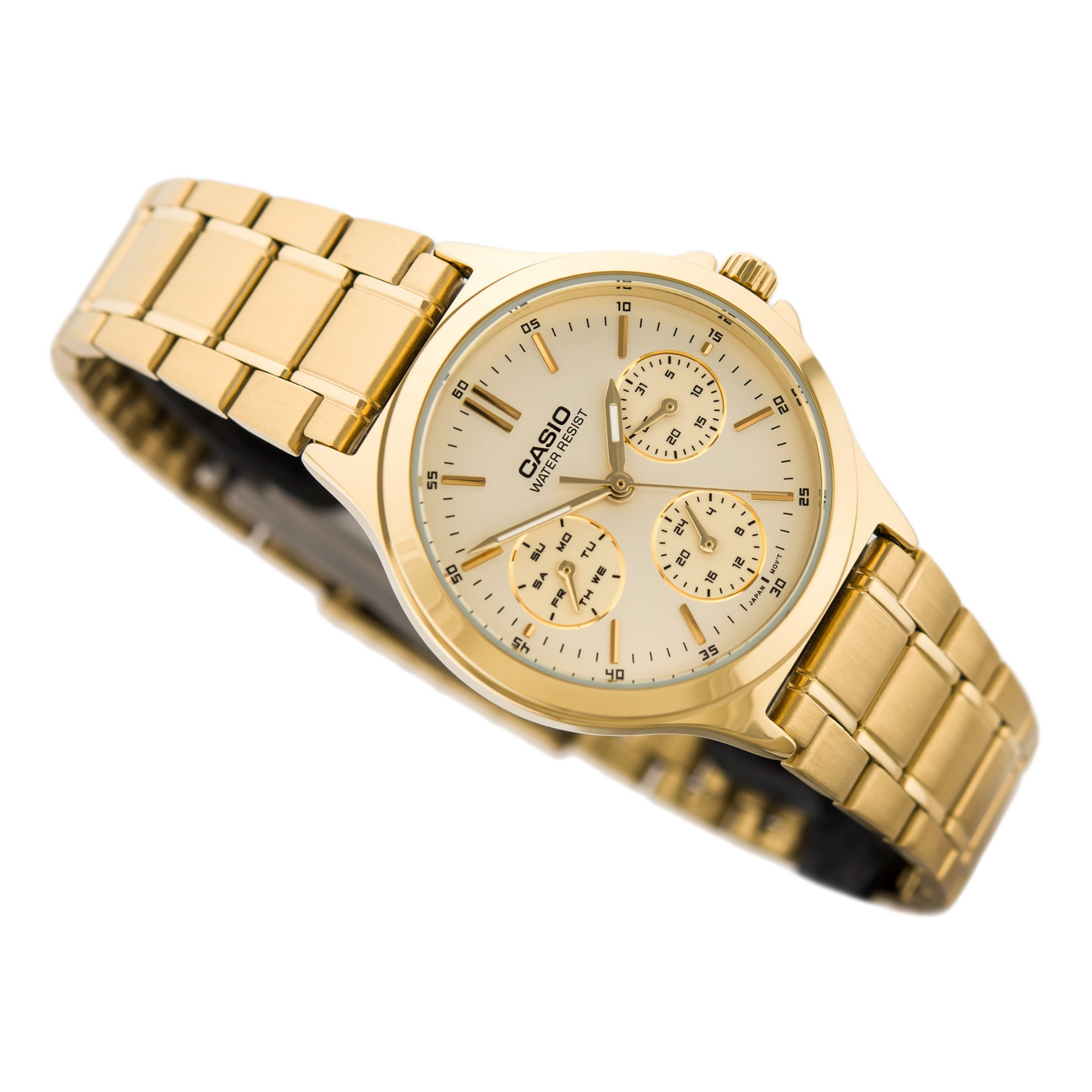 WW1230 Casio Enticer Multifunction Golden Ladies Chain Watch LTP-V300G-9AUDF