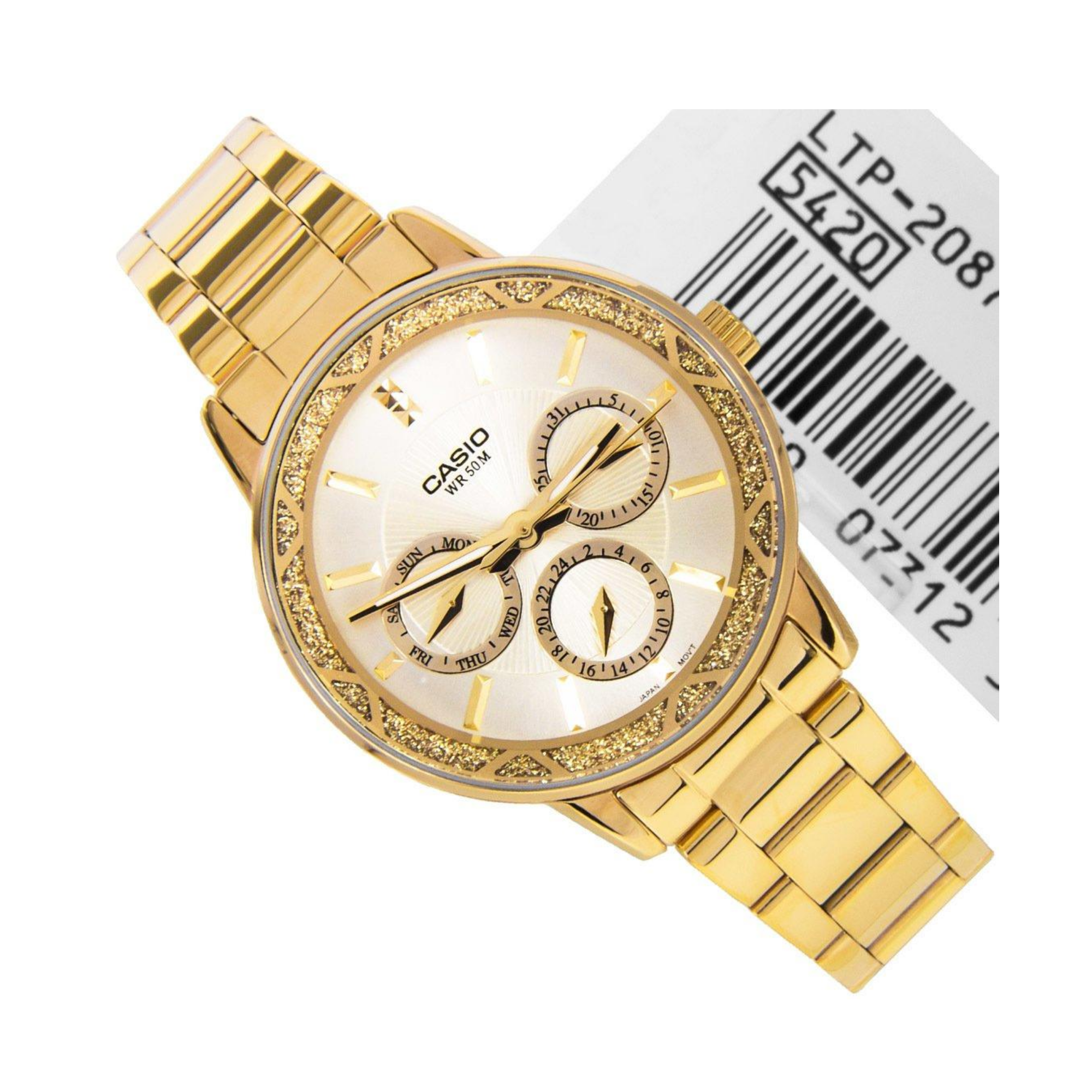 WW1189 Casio Enticer Multifunction Ladies Chain Watch LTP-2087G-7AVDF