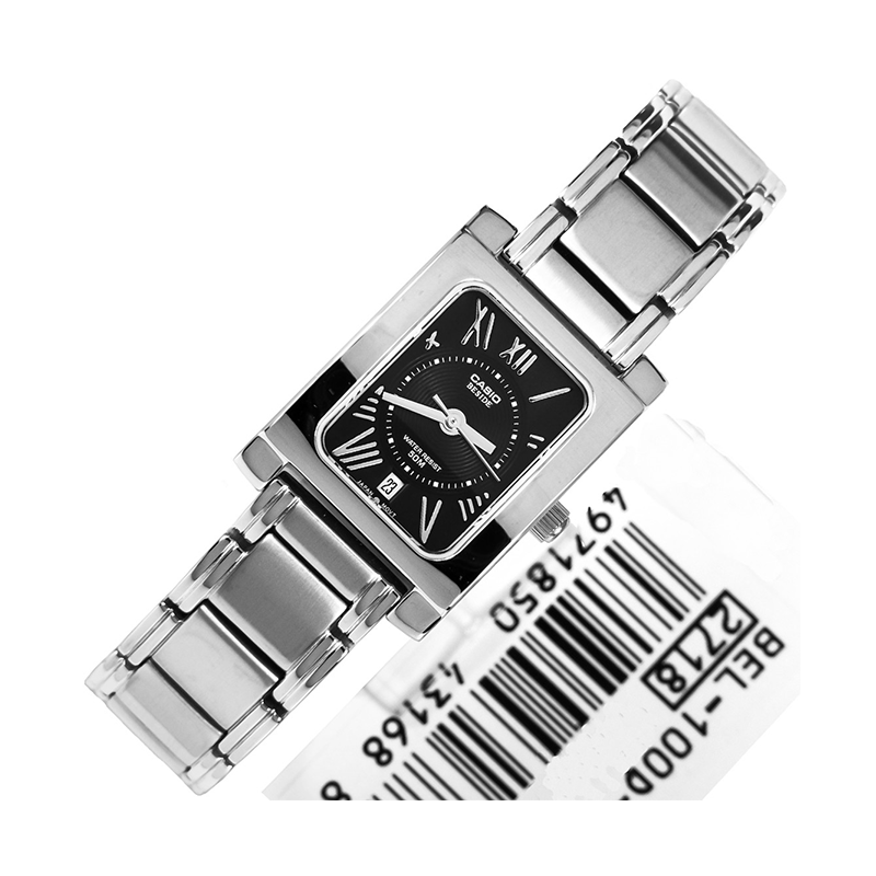 WW0296 Casio Beside Date Stainless Steel Ladies Chain Watch BEL-100D-1A2VDF