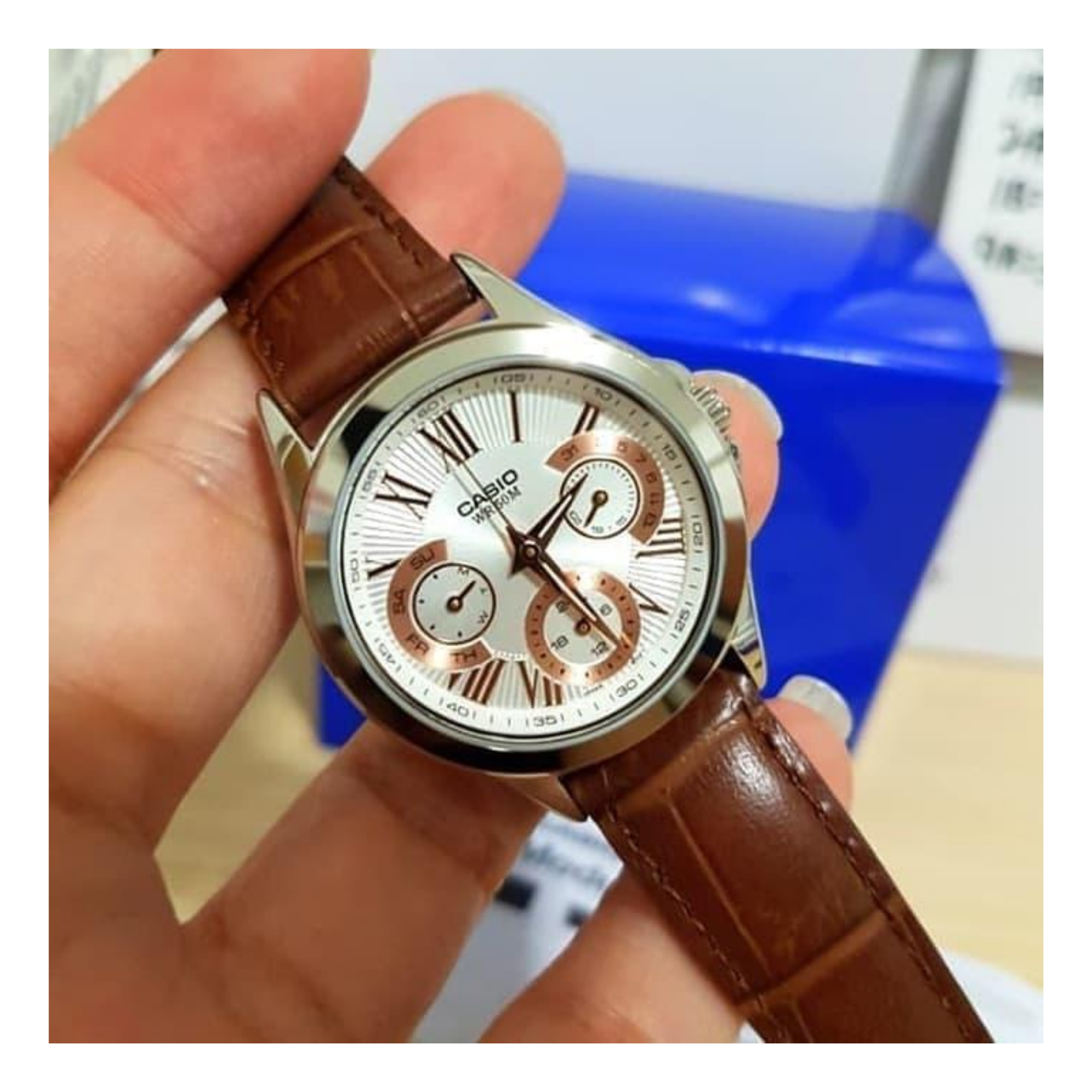 WW1202 Casio Enticer Multifunction Ladies Leather Belt Watch LTP-E308L-7A2VDF