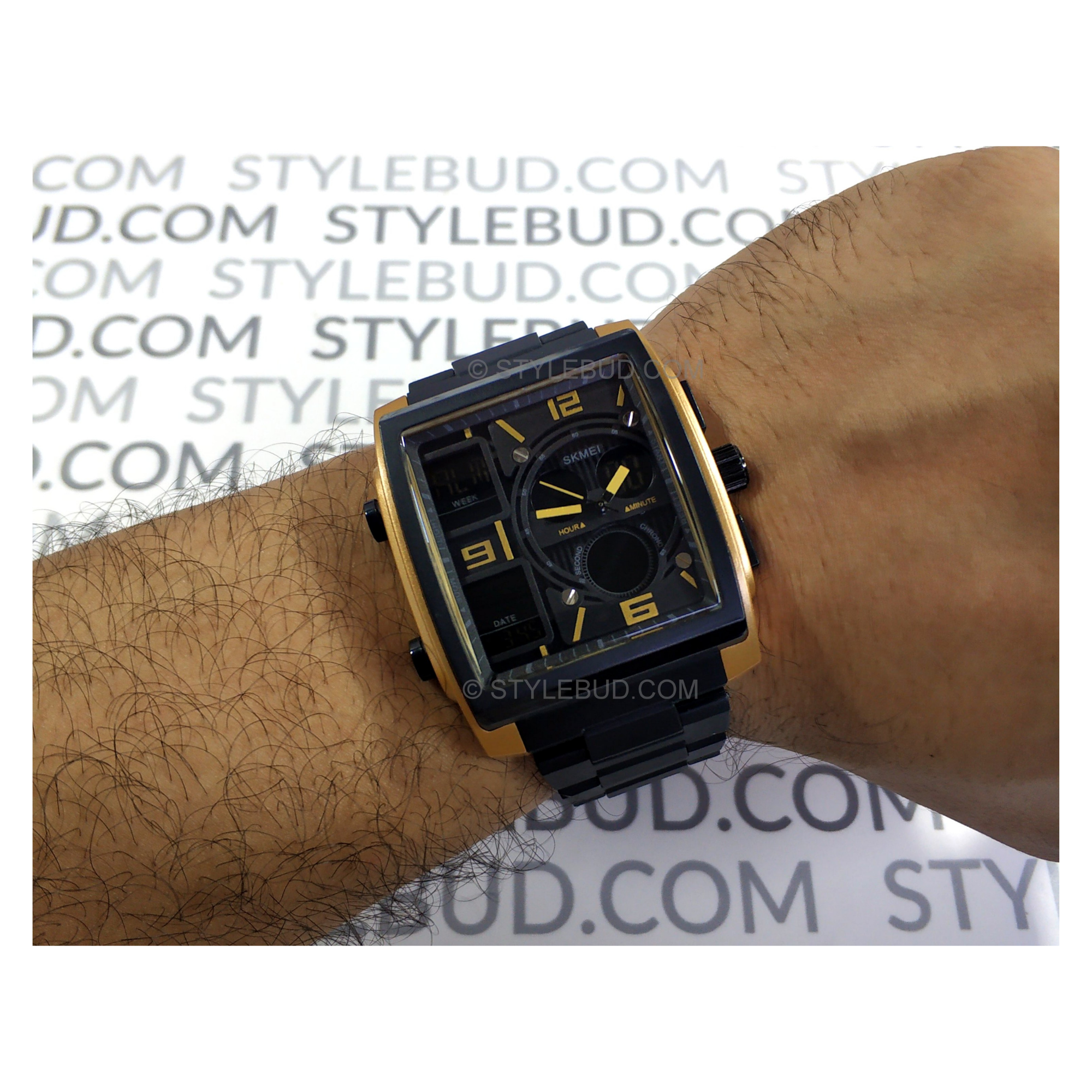 WW1226 SKMEI Multifunction Dual Time PU Chain Watch 1274