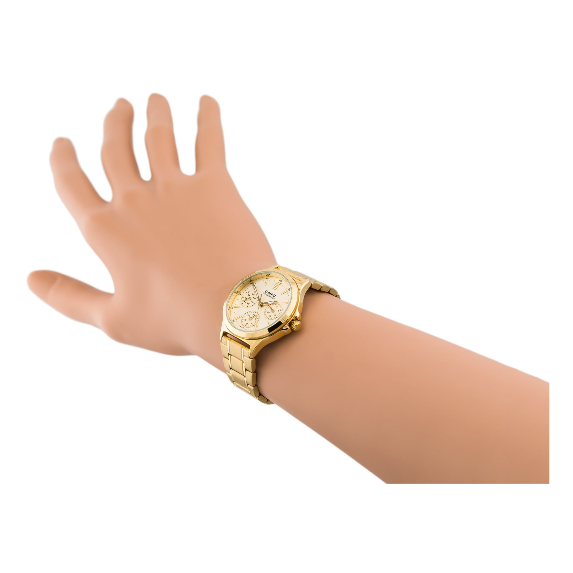 WW1230 Casio Enticer Multifunction Golden Ladies Chain Watch LTP-V300G-9AUDF