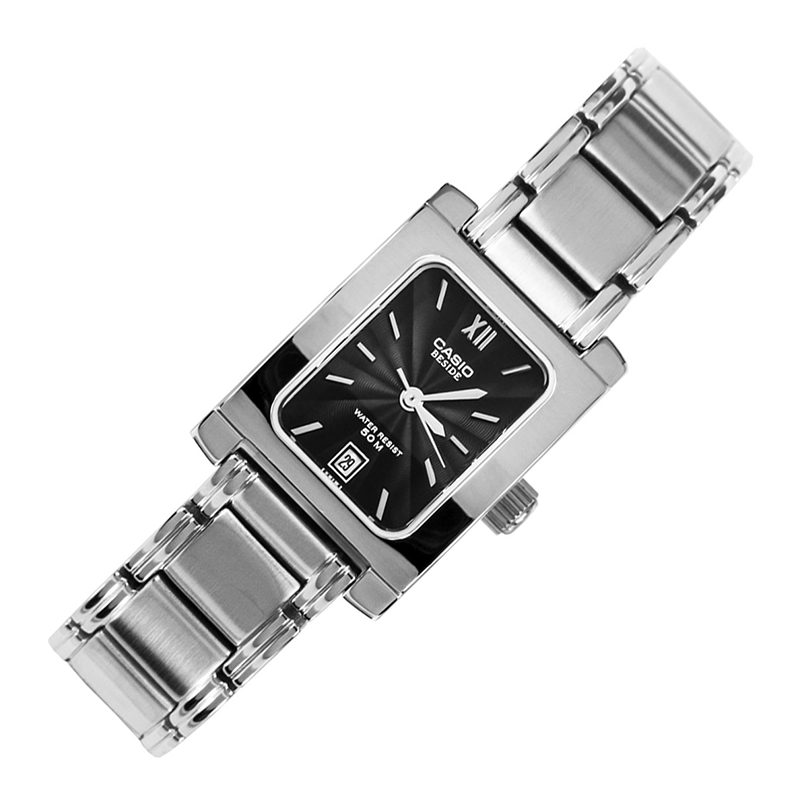 WW0297 Casio Beside Date Stainless Steel Ladies Chain Watch BEL-100D-1AVDF