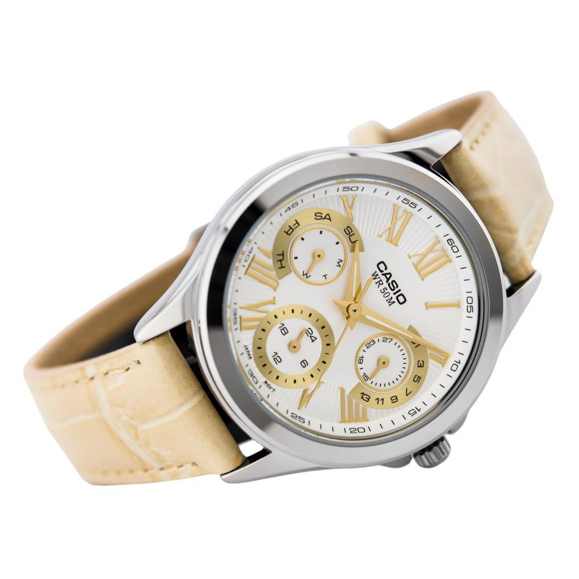 WW1201 Casio Enticer Multifunction Ladies Leather Belt Watch LTP-E308L-7A1VDF