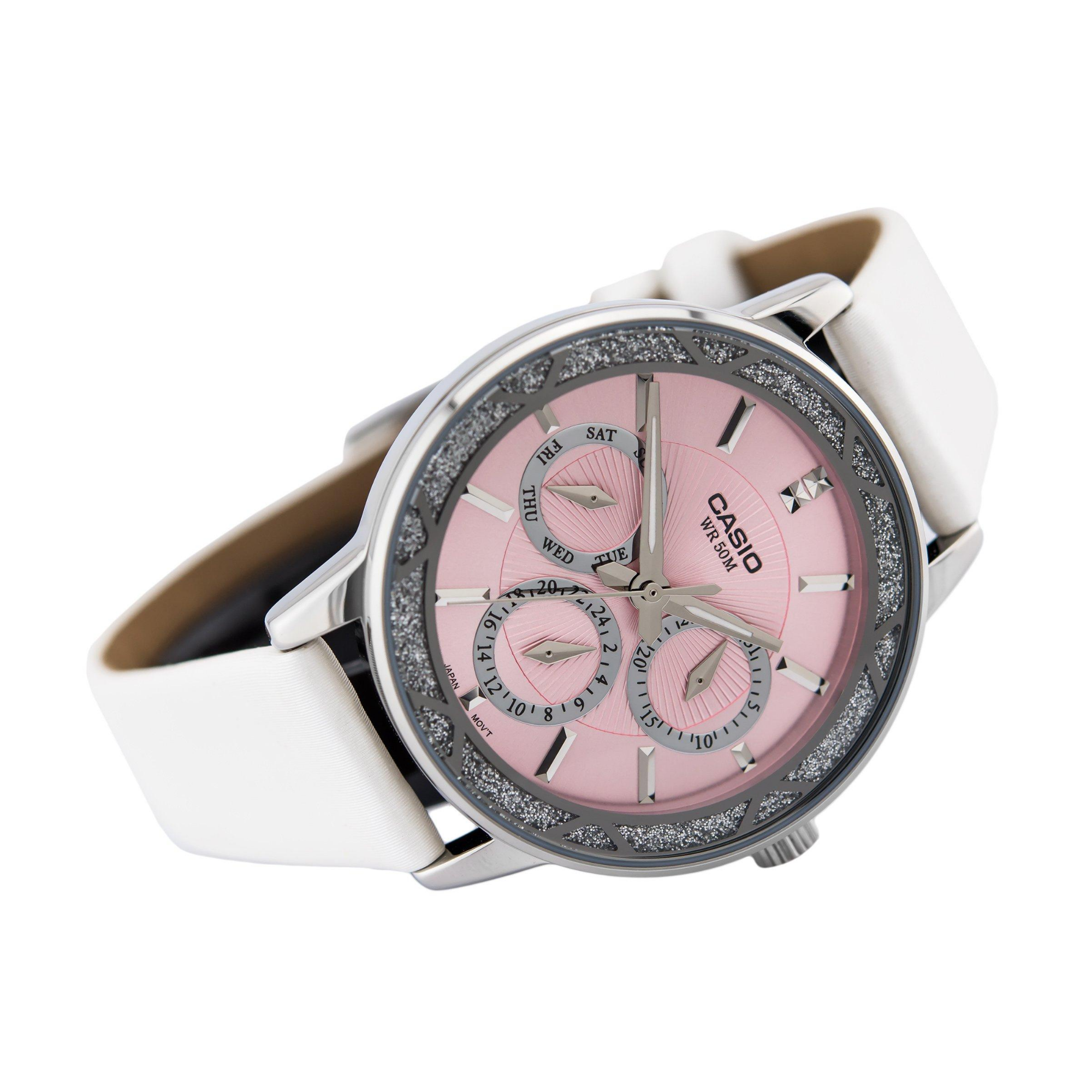 WW1186 Casio Enticer Multifunction Ladies Leather Belt Watch LTP-2087SL-4AVDF
