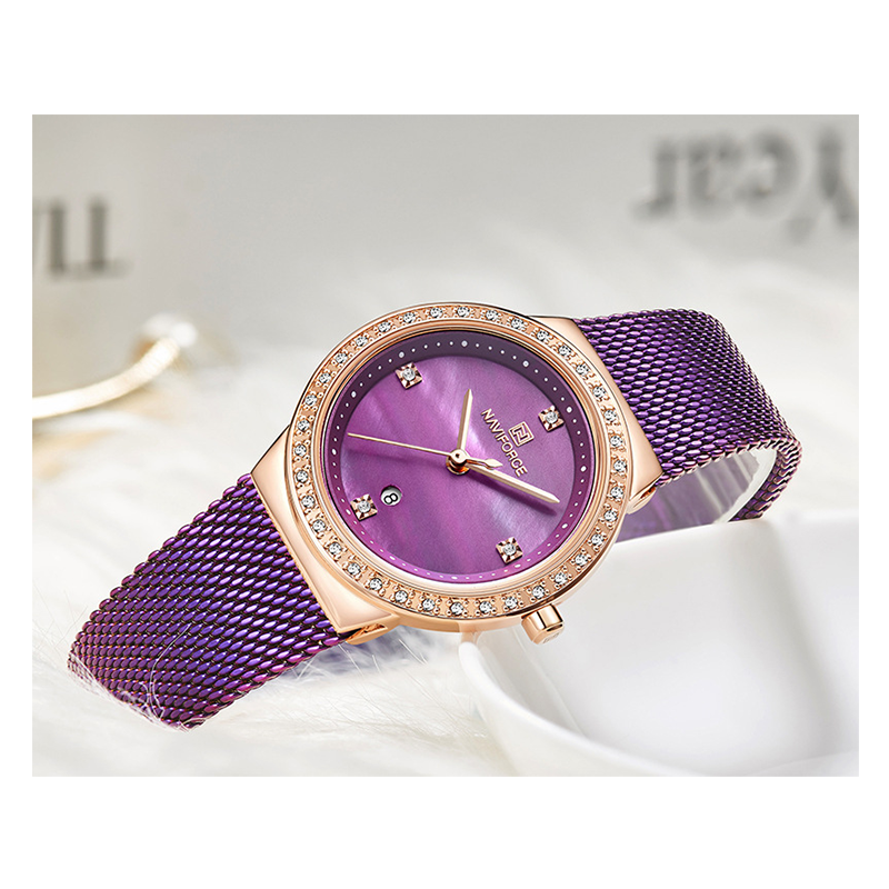 WW1180 Naviforce Ladies Date Mesh Chain Watch NF5005L