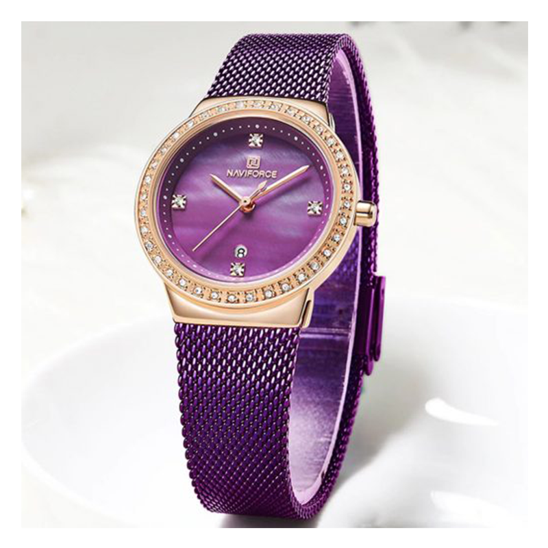 WW1180 Naviforce Ladies Date Mesh Chain Watch NF5005L