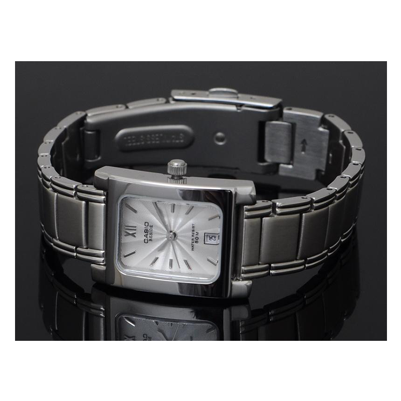 WW0295 Casio Beside Date Stainless Steel Ladies Chain Watch BEL-100D-7AVDF