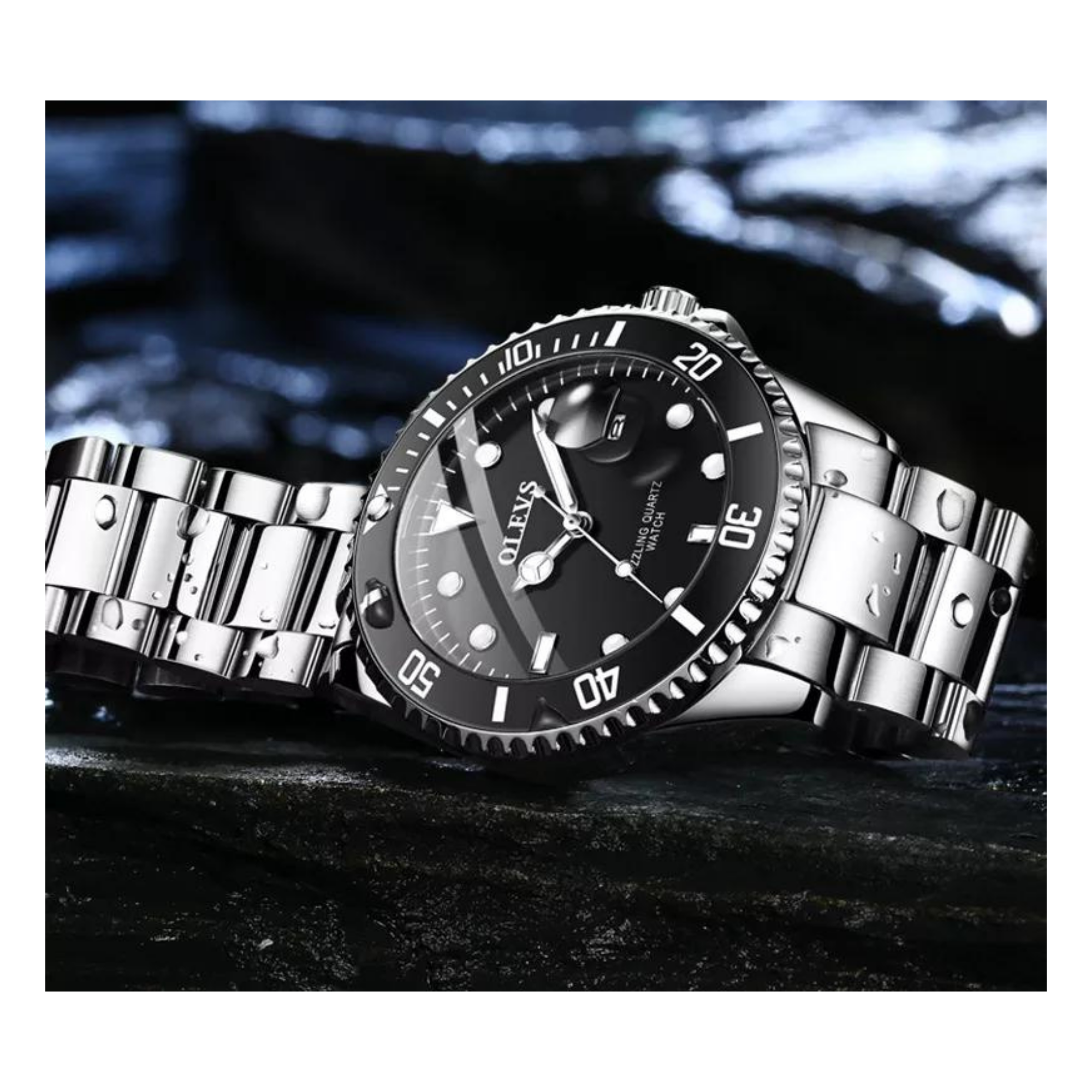 WW1388 Olevs 5885G Silver Black