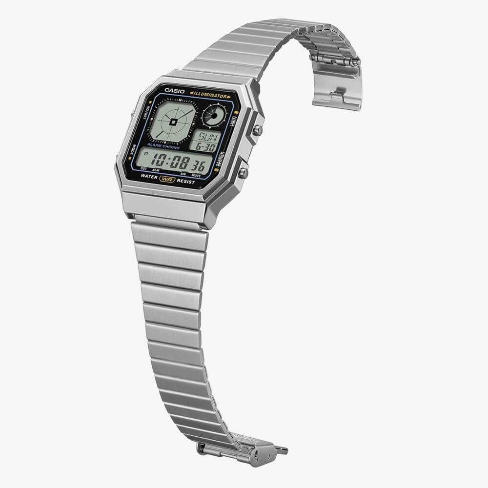 WW3080 Casio Vintage World Time Digital Chain Watch A130WE-1ADF