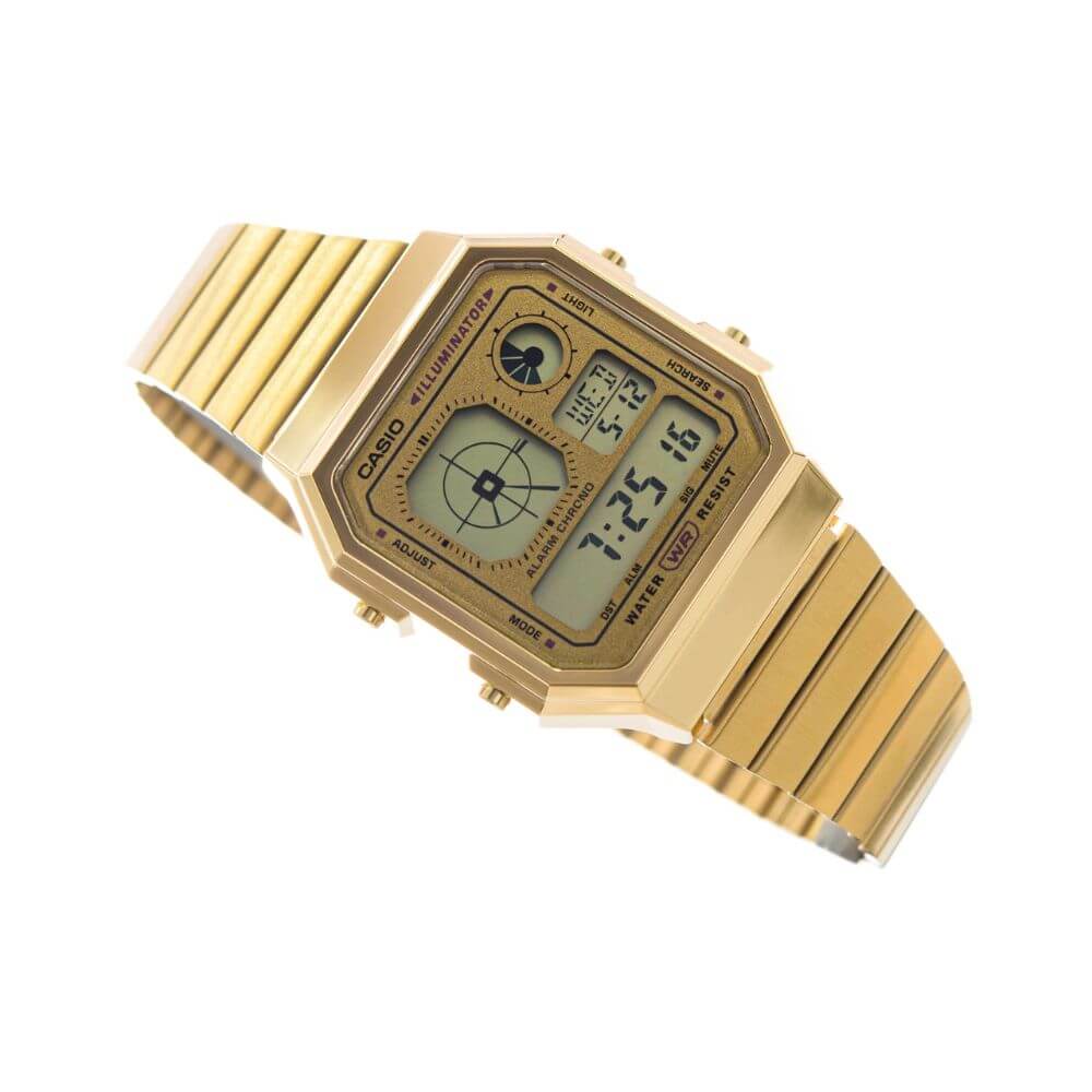 WW3082 Casio Vintage World Time Digital Chain Watch A130WEG-9ADF