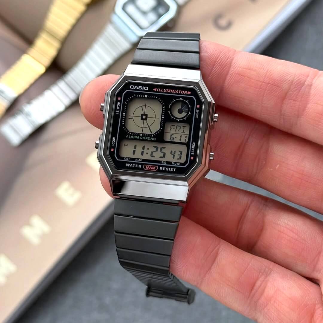 WW3083 Casio Vintage World Time Digital Chain Watch A130WEGG-1ADF