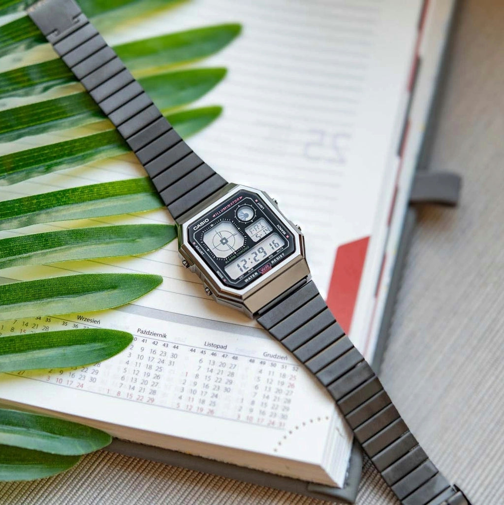 WW3083 Casio Vintage World Time Digital Chain Watch A130WEGG-1ADF
