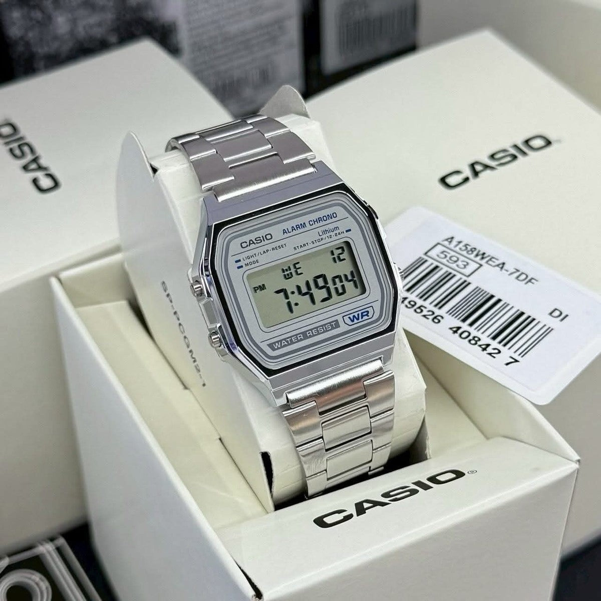 WW3207 Casio Vintage Digital Chain Watch A158WEA-7DF