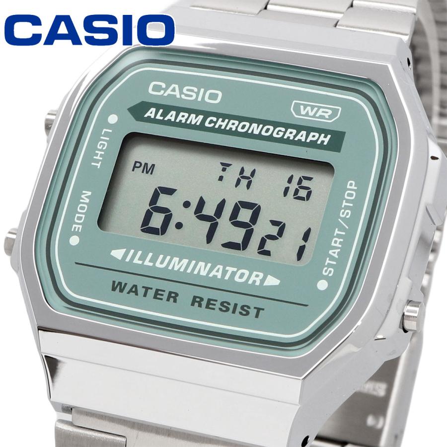 WW2868 Casio Vintage Illuminator Digital Chain Watch A168WA-3AYDF