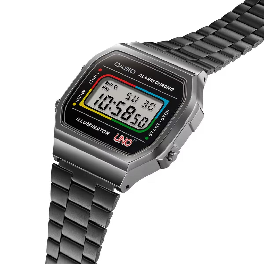 WW2873 Casio Vintage Illuminator Digital Chain Watch A168WEUC-1ADR