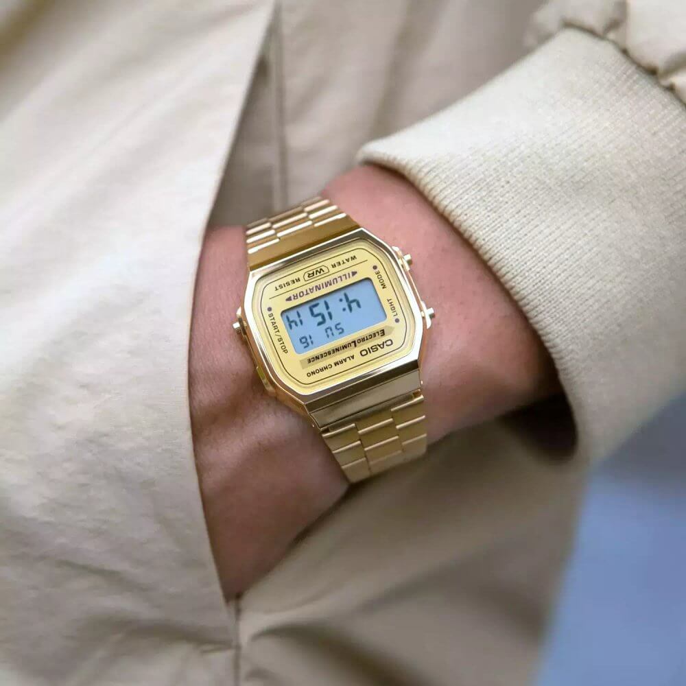 WW1893 Casio Vintage Illuminator Digital Chain Watch A168WG-9WDF