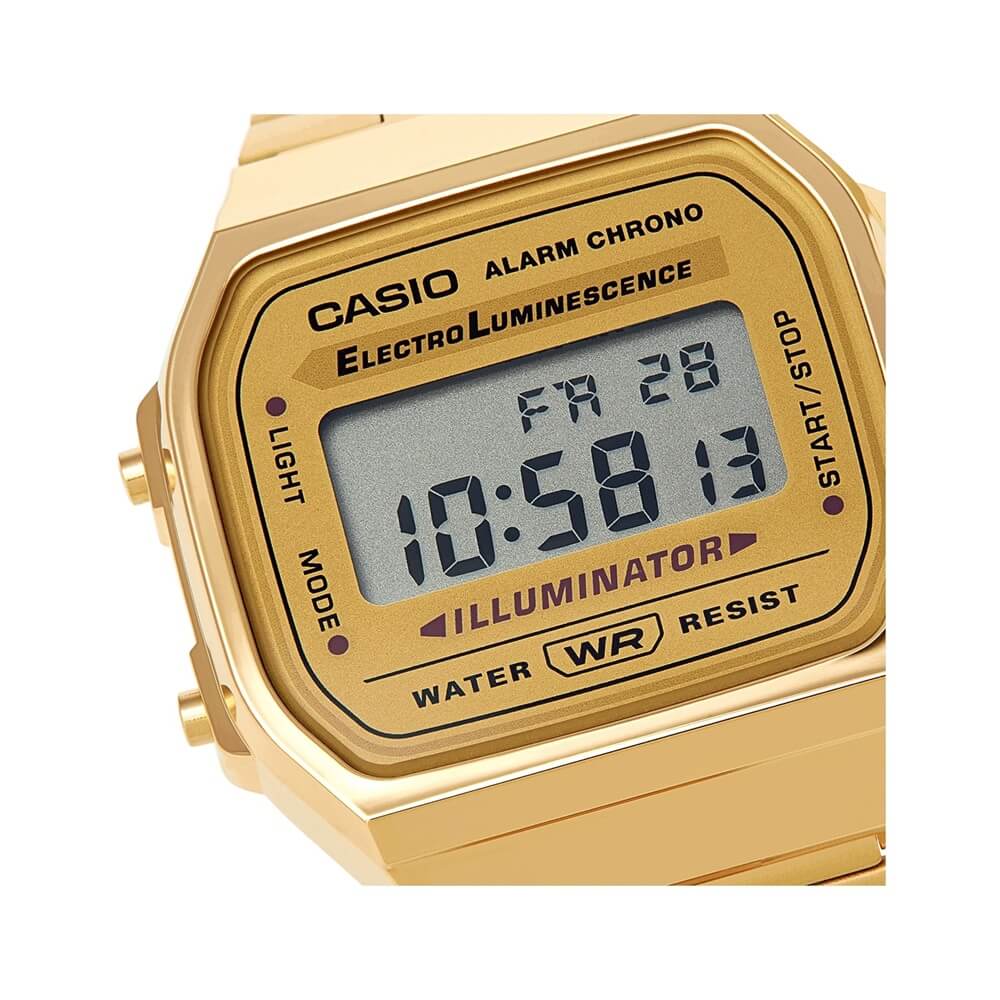 WW1893 Casio Vintage Illuminator Digital Chain Watch A168WG-9WDF