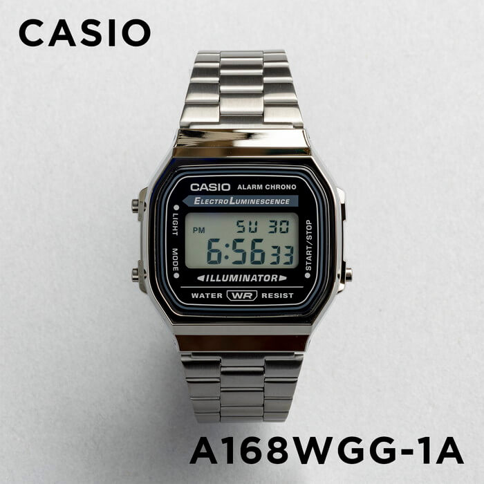 WW1894 Casio Vintage Illuminator Digital Chain Watch A168WGG-1ADF