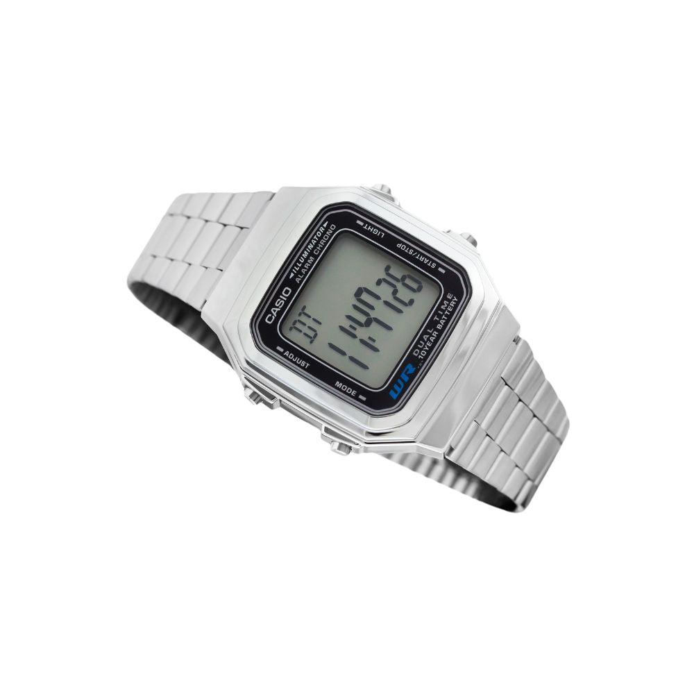 WW0725 Casio Vintage Dual Time Digital Chain Watch A178WA-1ADF