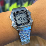 WW0725 Casio Vintage Dual Time Digital Chain Watch A178WA-1ADF