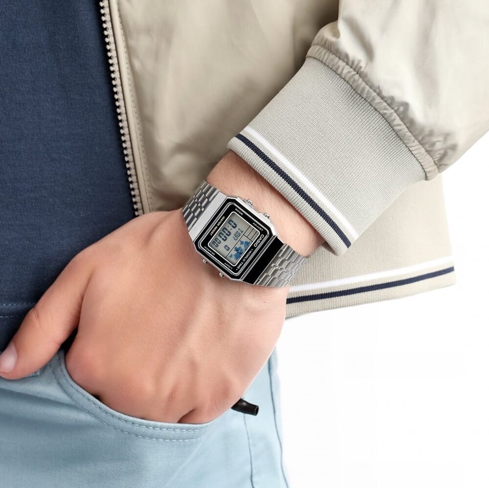 WW1898 Casio Vintage World Time Digital Chain Watch A500WA-1DF