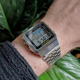 WW1898 Casio Vintage World Time Digital Silver Chain Watch A500WA-1DF