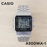 WW1898 Casio Vintage World Time Digital Silver Chain Watch A500WA-1DF