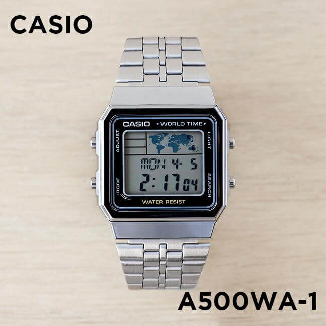 WW1898 Casio Vintage World Time Digital Chain Watch A500WA-1DF