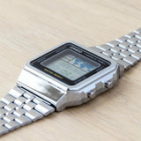 WW1898 Casio Vintage World Time Digital Silver Chain Watch A500WA-1DF