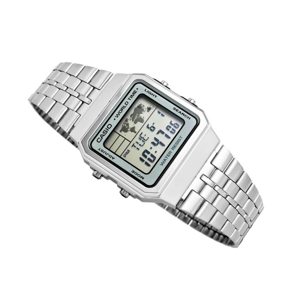 WW1899 Casio Vintage World Time Digital Chain Watch A500WA-7DF
