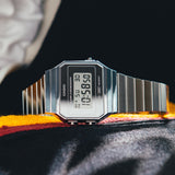 WW2893 Casio Vintage Super Slim Digital Silver Chain Watch A700WEV-7ADF