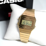 WW2894 Casio Vintage Super Slim Digital Golden Chain Watch A700WEVG-9ADF