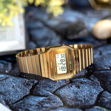 WW2894 Casio Vintage Super Slim Digital Golden Chain Watch A700WEVG-9ADF