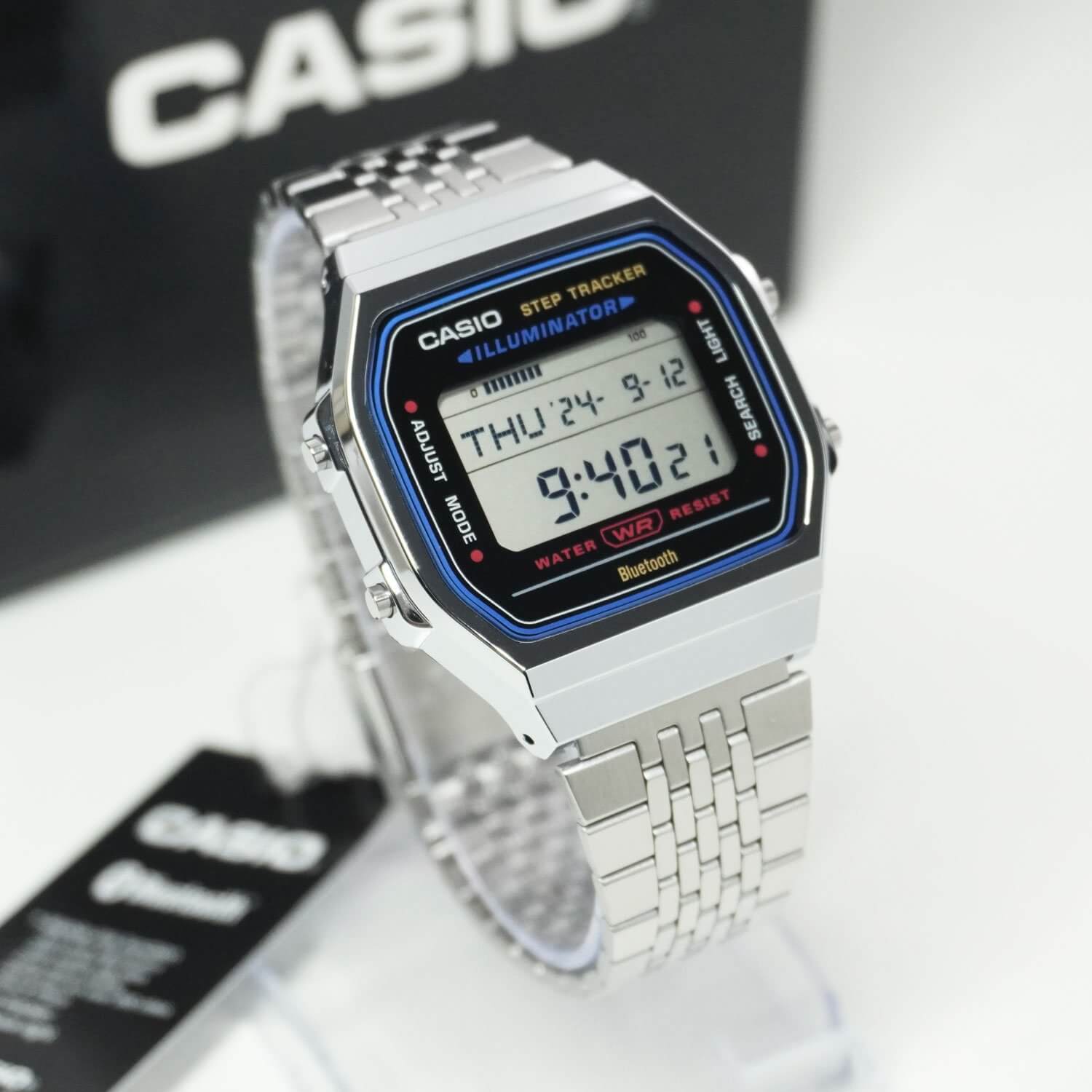 WW2989 Casio Vintage Step Tracker Bluetooth Chain Watch ABL-100WE-1ADF