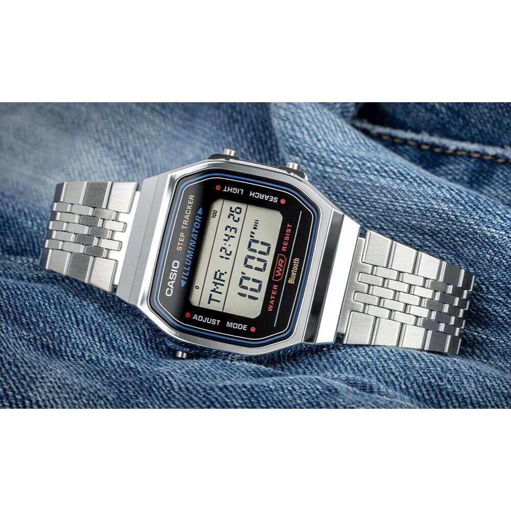 WW2989 Casio Vintage Step Tracker Bluetooth Chain Watch ABL-100WE-1ADF