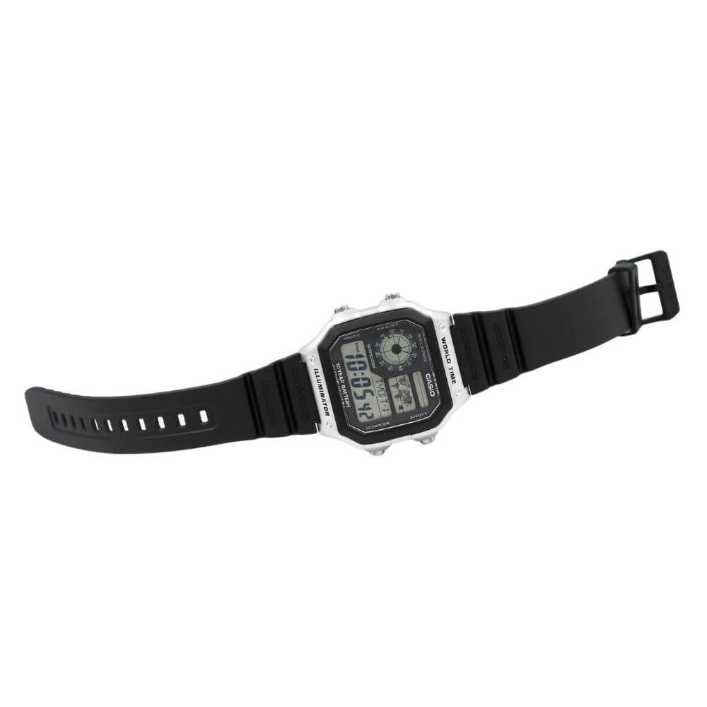 WW3025 Casio Youth World Time Digital Resin Belt Watch AE-1200WH-1CVCF