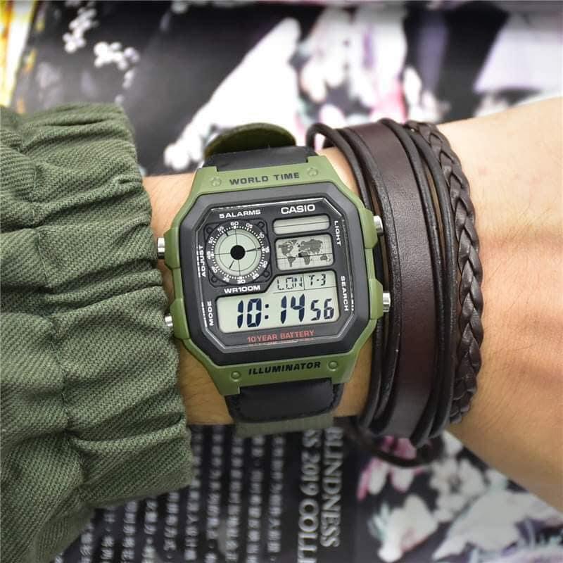 Ae 1200 Casio Illuminator Army Green Casio AE-1200WHB-3BVDF Watch